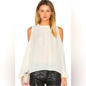 BLAQUE LABEL Pleated Blouse in Creme Size Small